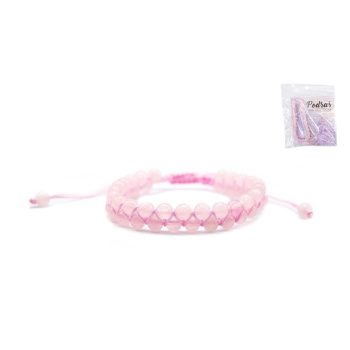 Pulseira Pedra Quartz Rosa Dupla 6Mm
