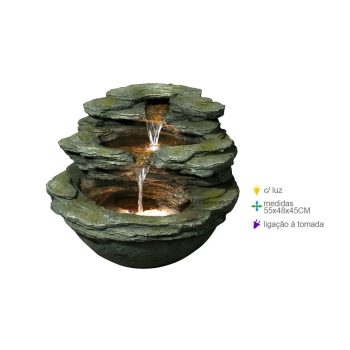 Fonte Resina Cascata 55X48X45Cm