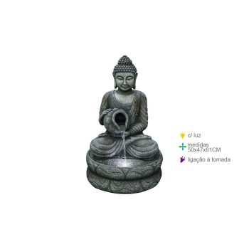 Fonte Resina Buda Cinza 50X47X81Cm