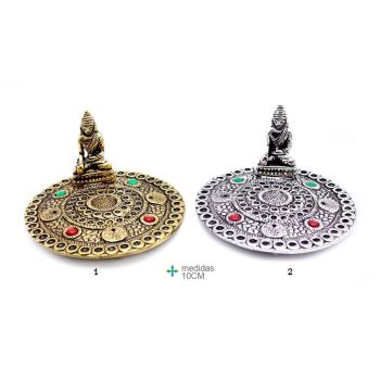 Porta Inc Metal Prata/Ouro Buda 10Cm