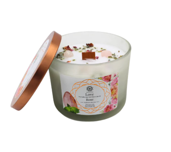 Vela Amor - Quartz Rosa Green Tree 256Grms