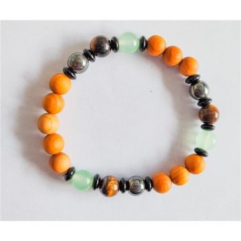 Pulseira Prosperidade Pedra Madeira 8Mm