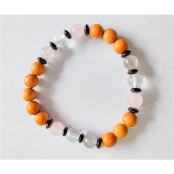 Pulseira Amor Pedra Madeira 8Mm