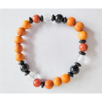 Pulseira Forca Pedra Madeira 8Mm