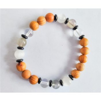 Pulseira Espiritualidade Pedra Madeira 8Mm