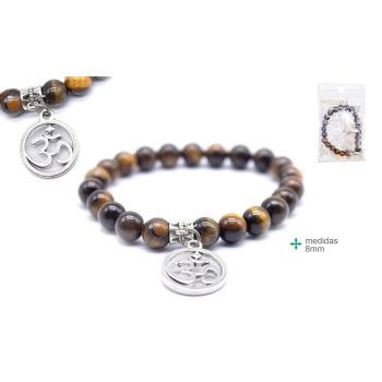 Pulseira Pedra Olho Tigre Om 8Mm