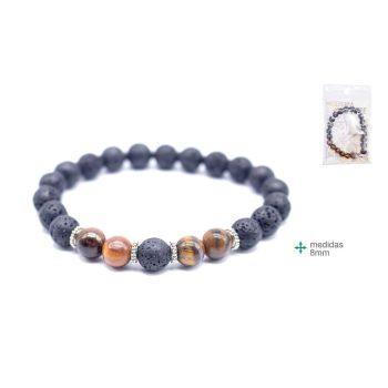 Pulseira Vulcânica Olho Tigre 8Mm