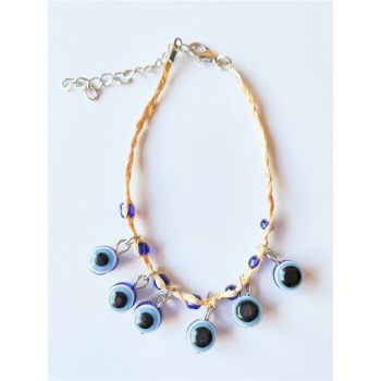 Pulseira Ráfia Olho Turco 20Cm
