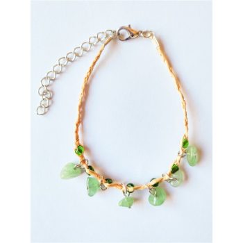 Pulseira Ráfia Pedra Aventurina 20Cm
