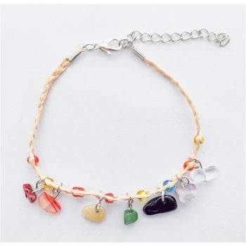 Pulseira Ráfia Pedra 7 Chakras 20Cm