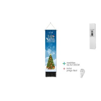 Decoração Parede Algodão Natal 33X130Cm
