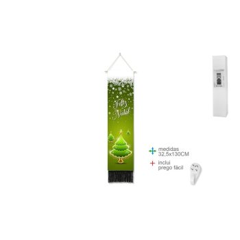 Decoração Parede Algodão Natal 33X130Cm