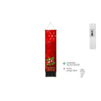 Decoração Parede Algodão Natal 33X130Cm