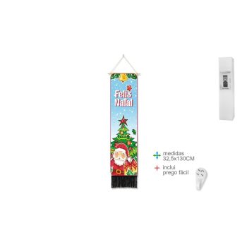 Decoração Parede Algodão Natal 33X130Cm