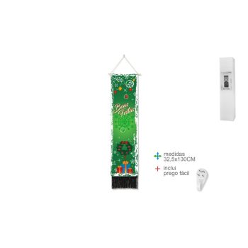 Decoração Parede Algodão Natal 33X130Cm