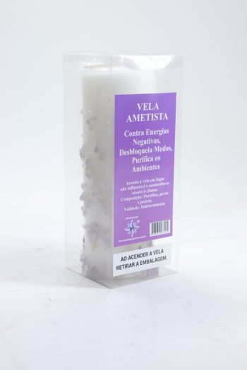 Vela com Ametista 14x5Cm