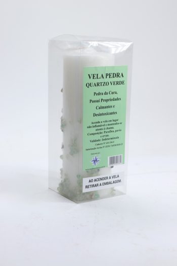 Vela com Quartz Verde 14x5Cm