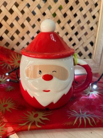 Caneca Cerâmica Pai Natal C/Colher