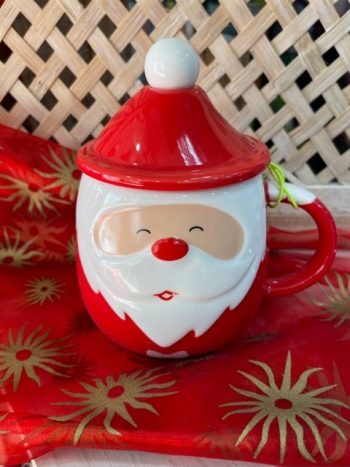 Caneca Cerâmica Pai Natal C/Colher