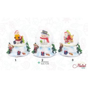 Bola Vidro Pai Natal/Boneco Neve 6X7Cm