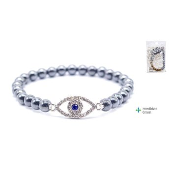 Pulseira Pedra Hematite Olho 6Mm