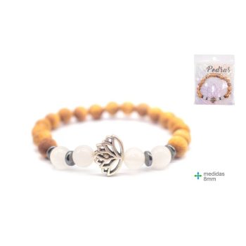 Pulseira Madeira Cristal 8mm