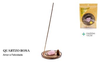 Porta Inc Redondo Quartzo Rosa 10cm