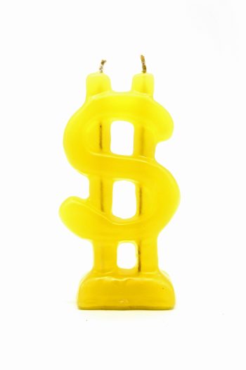 Vela Cifrão-Atrai Dinheiro Amarela