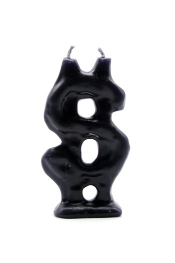 Vela Cifrão-Atrai Dinheiro Preta