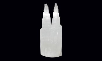Candeeiro Lâmpada Selenite Duplo 40Cm Sem Base
