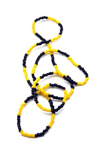 Colar Guia Yemanjá Amarelo E Preto