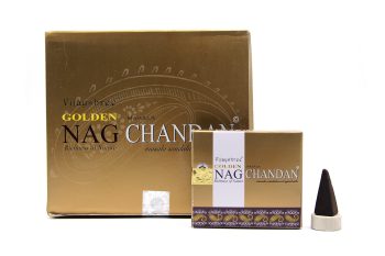 Incenso Cone Golden Nag Shampa Dourado