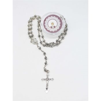 Terço Metal Rosa Sta Rita Grd 53Cm