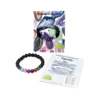 Pulseira Vulcânica 6 Bolas Ágata Variada