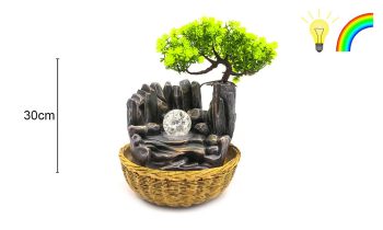 Fonte Resina Árvore Amar/Verde 21X21X30Cm