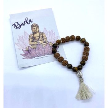 Pulseira Rudraska/Olho Tigre Buda