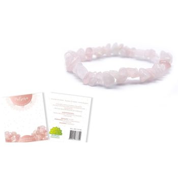 Pulseira Pedra Quartz Rosa Chip