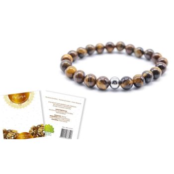 Pulseira Pedra Olho Tigre Bola 8-10Mm