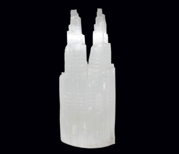 Candeeiro Lâmpada Selenite Duplo 20Cm Sem Base