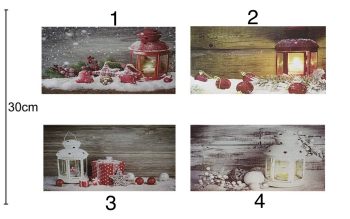 Quadro Porta Velas Natal 60X3Ocm