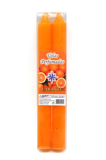 Vela Perfumada Laranja Conj 2 20Cm