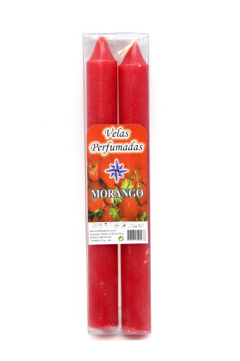 Vela Perfumada Morango Conj 2 20Cm