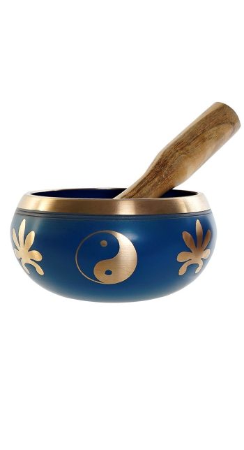 Taca Tibetana Metal Azul 13X7.50Cm