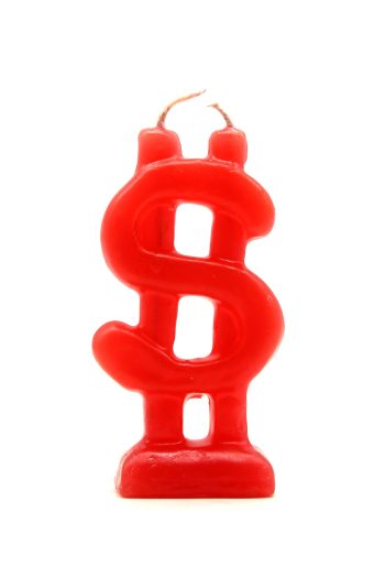 Vela Cifrão-Atrai Dinheiro Vermelha