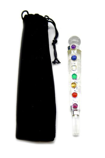 Bastao Poder 7 Chackras Em Cristal 13 Cm