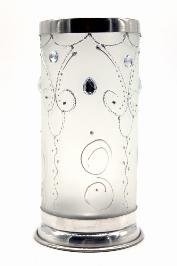 Porta Vela 7 Dias Vitral Branco +/-18Cm