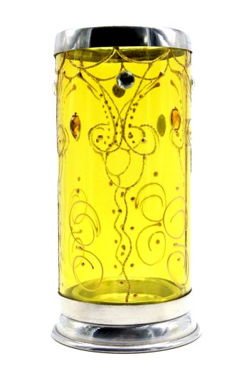 Porta Vela 7 Dias Vitral Amarelo +/-18Cm