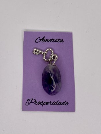 Pendente Pedra Ametista Prosperidade +/-2Cm