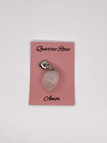Pendente Pedra Quartz Rosa Amor +/-2Cm