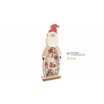 Decoração Natal Pai Natal Madeira 13X34Cm